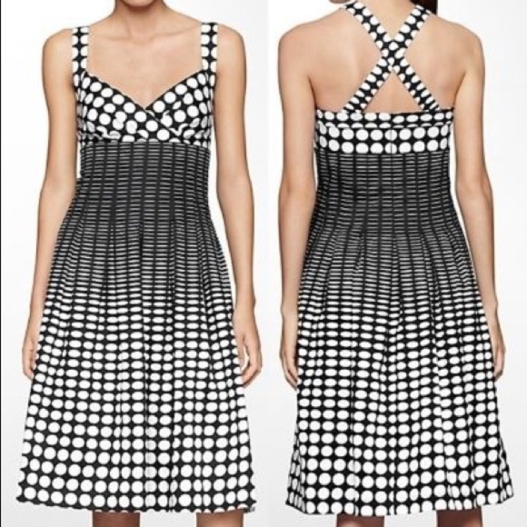 NWOT Calvin Klein Polka Dot Pleated Dress - Picture 8 of 8